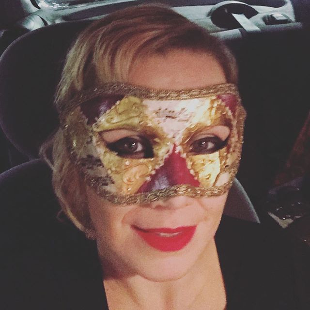 On Saturday we went to a masquerade ball and finally got to use our Venetian masks that we've had for years. @sapsv #sap #winterparty #masquerade #masqueradeball #mask #venetian