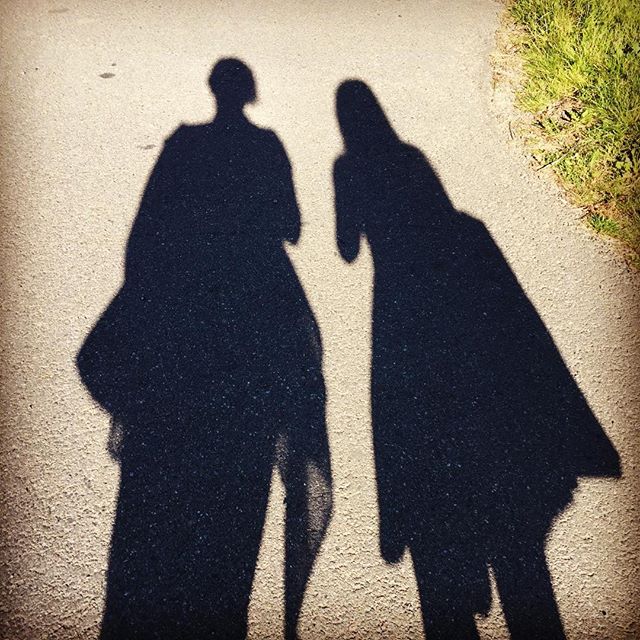 Friends don't live in each other's shadows. Friends walk side by side. #shadow #shadows #ilovemyfriends #friendship #friends #sidebyside #equals #shadowplay #photography #road #walktogether